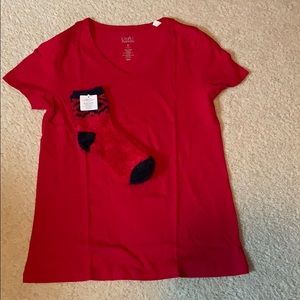 Short-sleeve sleep shirt and socks set